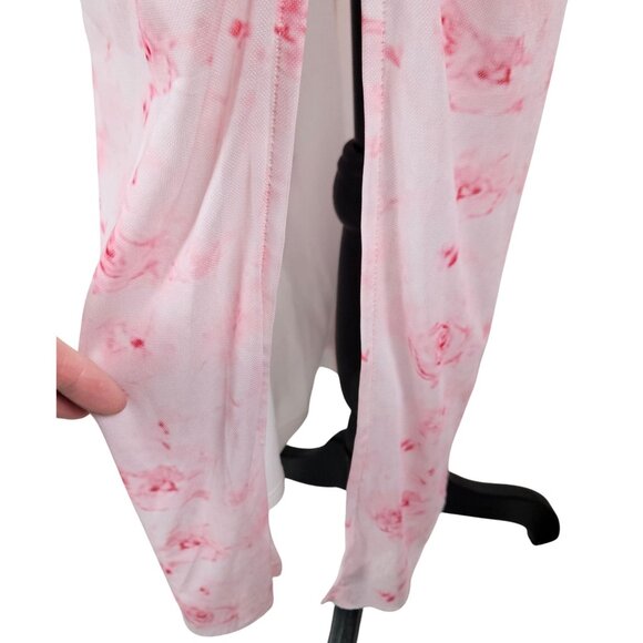 Womens Strapless Floral Milumia Maxi Dress Pink Roses Size S Elegant Wedding - Picture 7 of 11